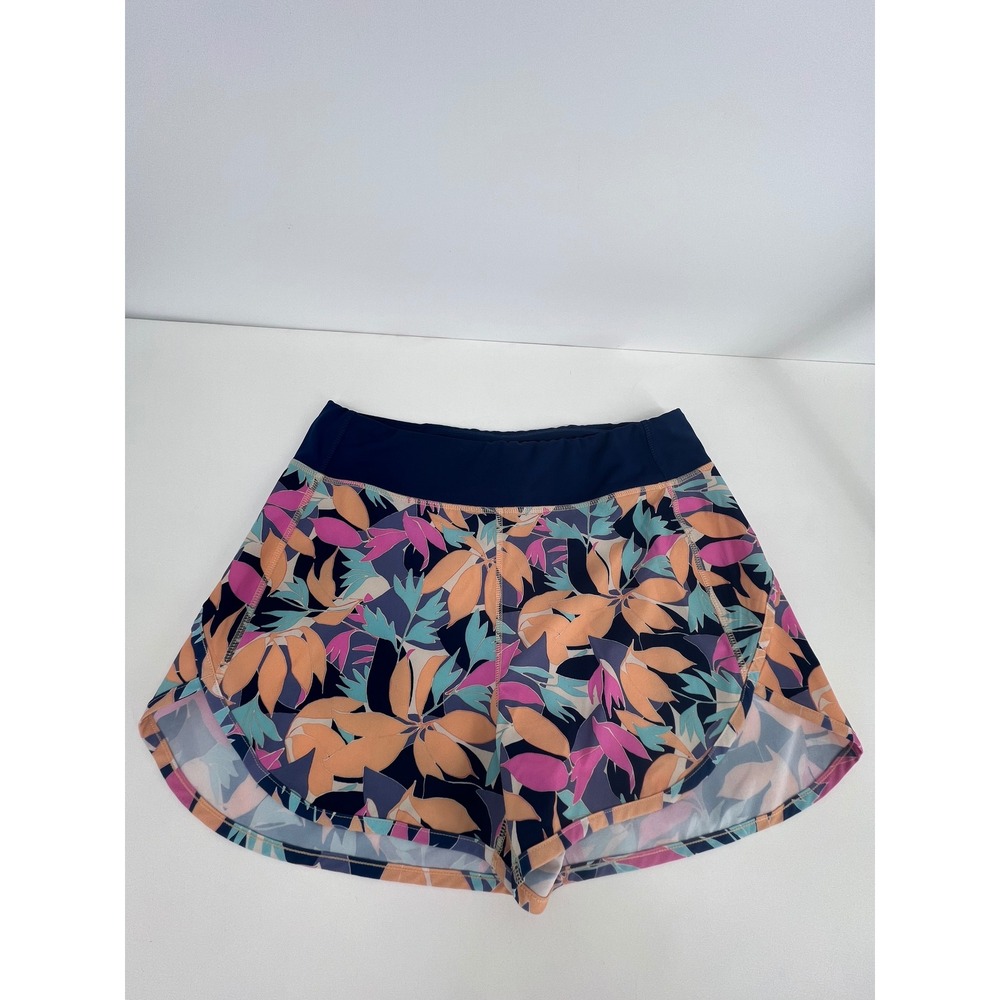 Reel Legends Offshore Womens Medium Floral Performance Shorts Navy Pink Tropical